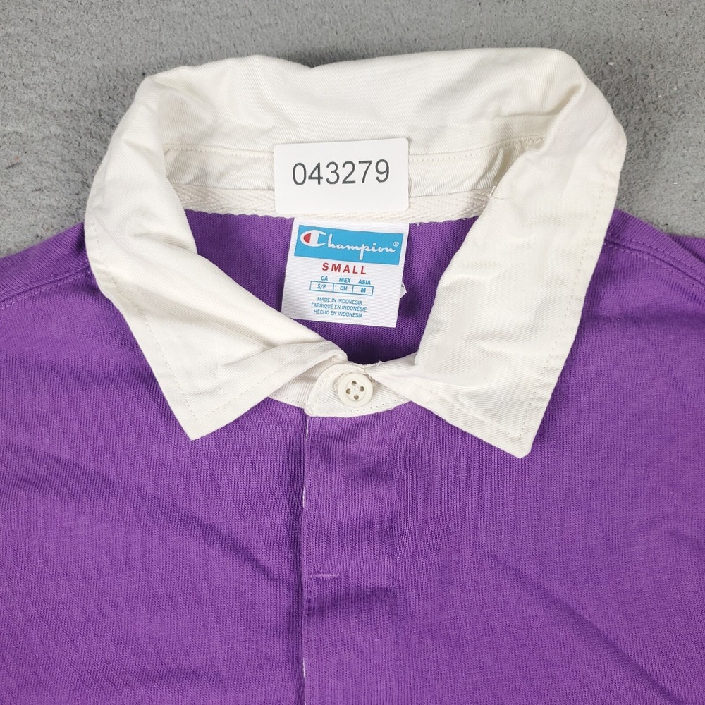 Champion Sweater Mens Small Purple Collared Pullover Sweatshirt Mock Neck Logo - Picture 2 of 8